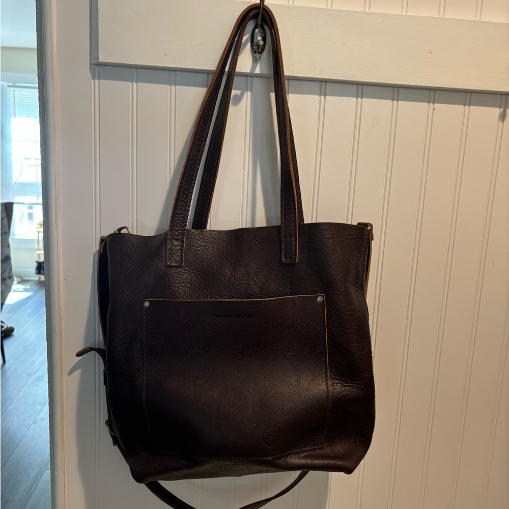 Portland Leather Dark Brown Tote